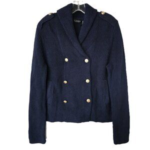🎖️Lauren Ralph Lauren Military Knit Cardigan – Navy, Gold Buttons, NWT - Size L